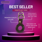 London Alley Airtag Case for Apple Airtags | Genuine Leather Case Protective Cover for Airtag Case Locator Tracker Anti-Lost Device Keychain Protection Sleeve